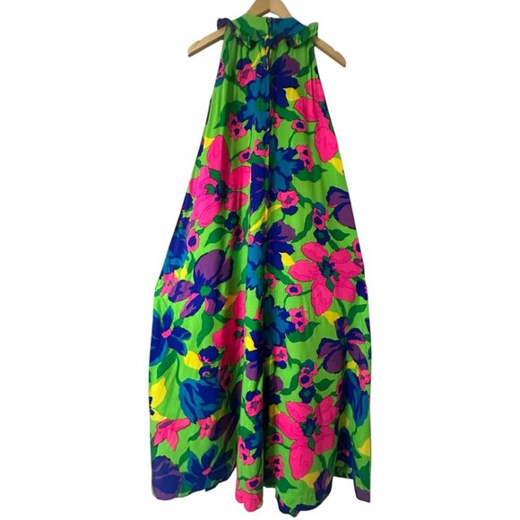 Vintage Rare 1960’s Psychedelic Vibrant Floral Hawaiian A-Line  Maxi Dress Small - Picture 6 of 13